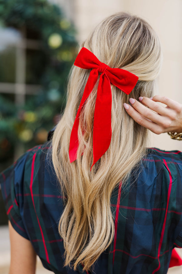 Berry Sweet Red Velvet Bow