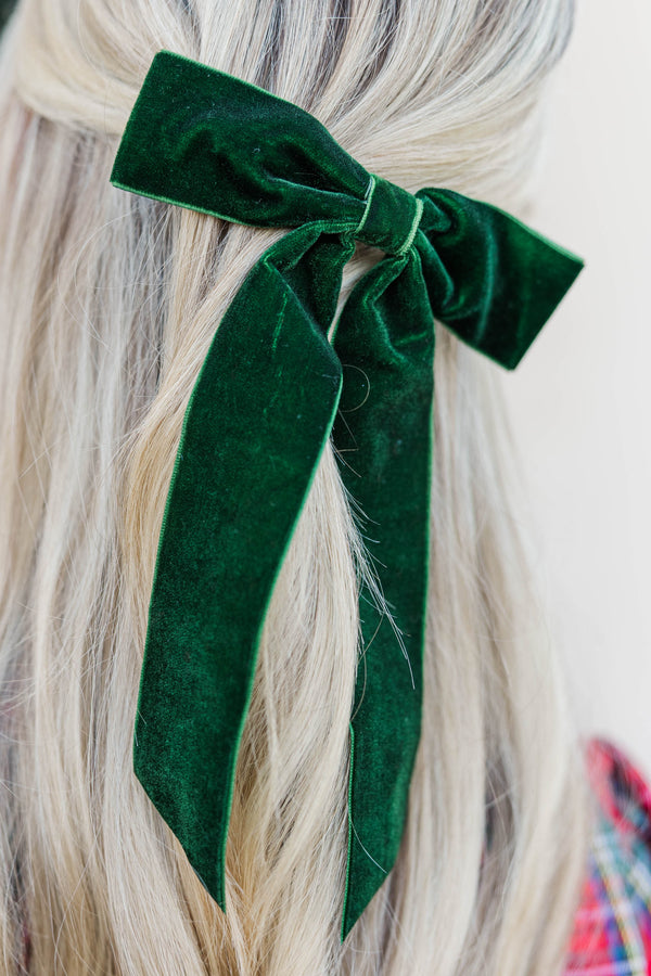 All Spruced Up Emerald Velvet Bow