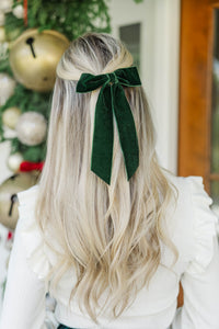 Berry Sweet Emerald Velvet Bow