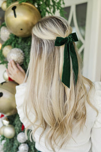 Berry Sweet Emerald Velvet Bow