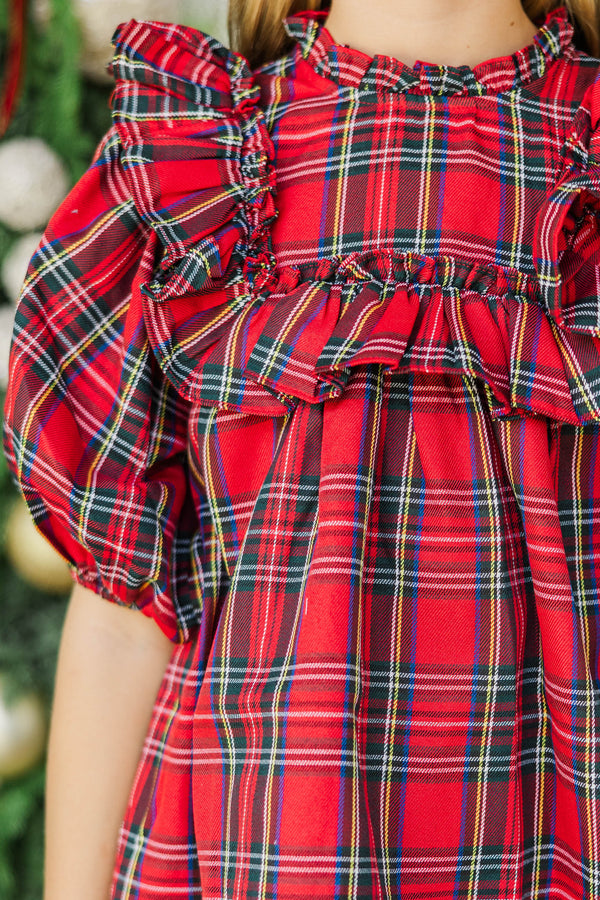 Girls: In A Dream Red Plaid Blouse