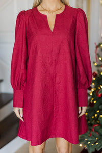 At A Glance Red Textured Dress