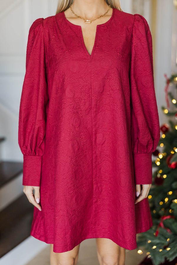 At A Glance Red Textured Dress