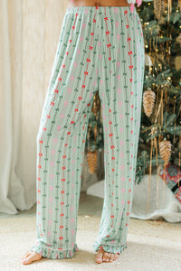Cozy Moments Mint Bow Print Bamboo Pajama Set