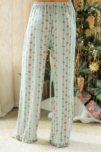 Cozy Moments Mint Bow Print Bamboo Pajama Set