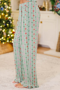 Cozy Moments Mint Bow Print Bamboo Pajama Set