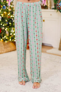 Cozy Moments Mint Bow Print Bamboo Pajama Set