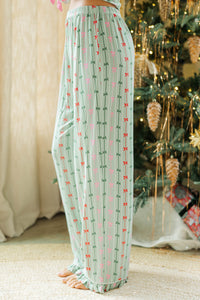 Cozy Moments Mint Bow Print Bamboo Pajama Set