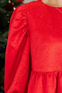 Look At You Red Textured Blouse