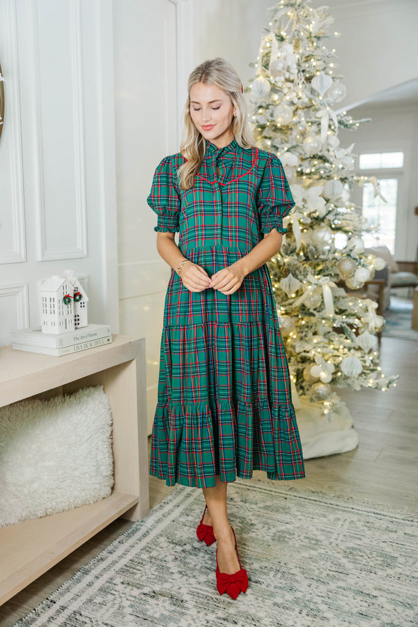 Ready For It All Plaid Midi Dress