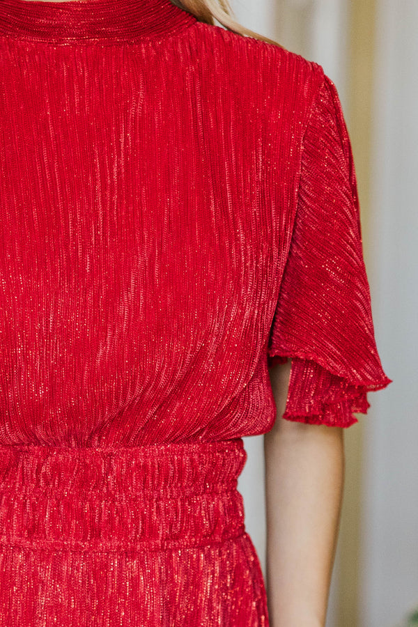 Shine Bright Red Glittery Dress
