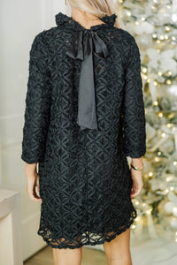 This Is It Black Textured Swing Dress