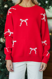 All Wrapped Up Red Bow Sweater