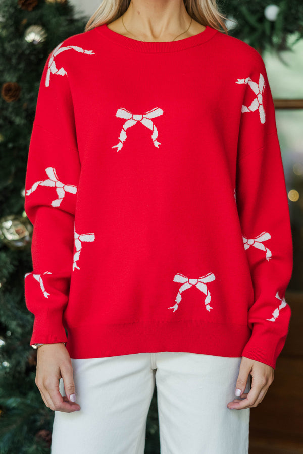 All Wrapped Up Red Bow Sweater