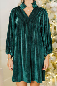 Above And Beyond Emerald Velvet Shift Dress