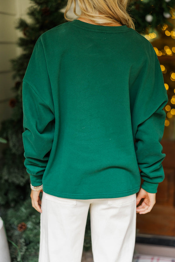 Wrapped In Plaid Emerald Sequin Sweatshirt