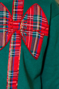 Girls: Christmas Wishes Emerald Sequin Sweatshirt