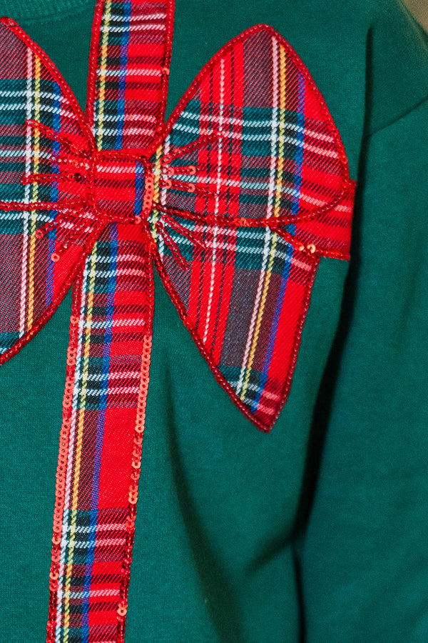 Girls: Christmas Wishes Emerald Sequin Sweatshirt