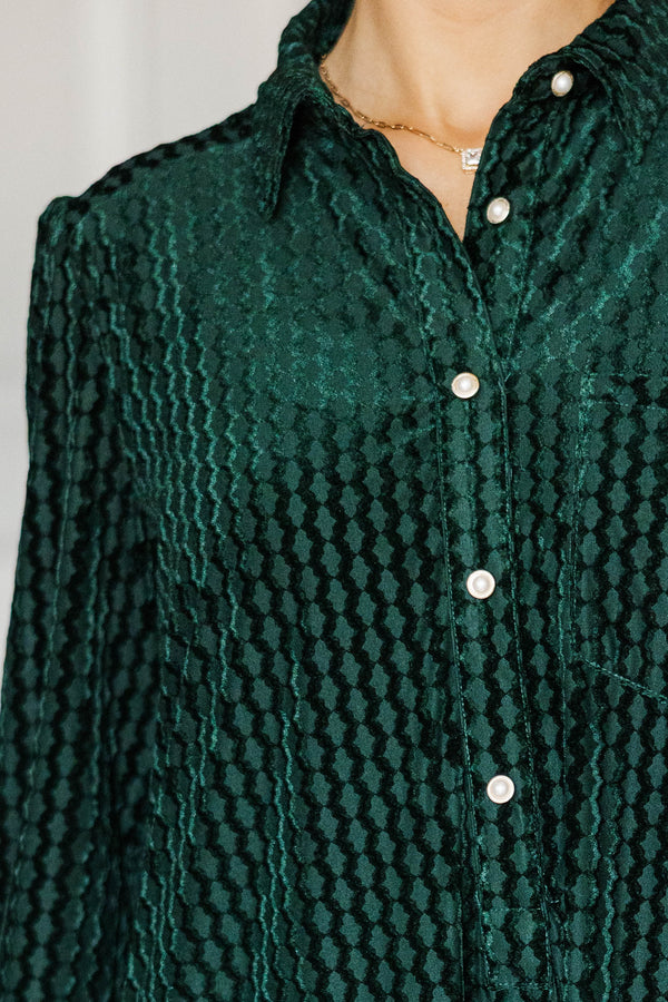 Share Your Story Emerald Green Velvet Dress