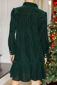 Share Your Story Emerald Green Velvet Dress