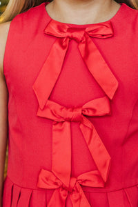 Girls: Dancing Queen Red Bow Dress