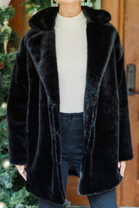 All Of The Lights Black Fur Coat
