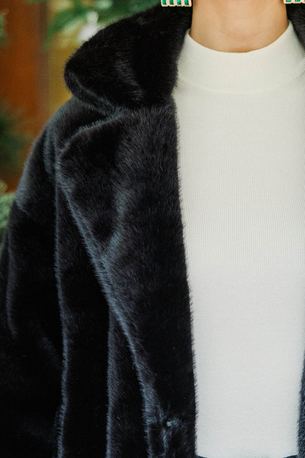 All Of The Lights Black Fur Coat
