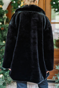 All Of The Lights Black Fur Coat