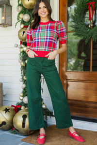 Festive Plans Red Plaid Sweater