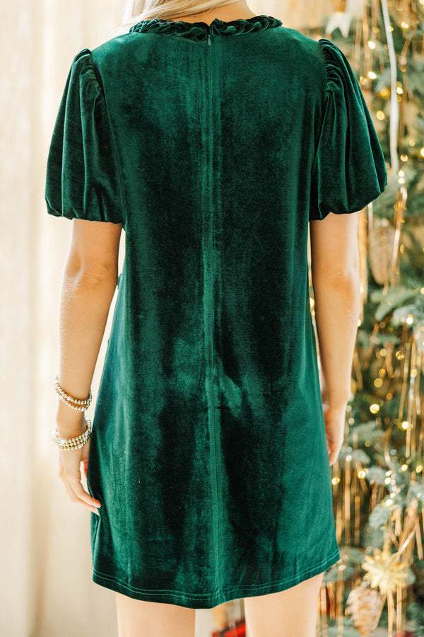 Ask You Out Emerald Green Velvet Dress