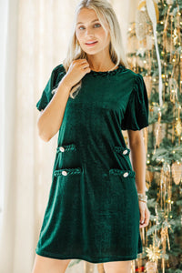 Ask You Out Emerald Green Velvet Dress