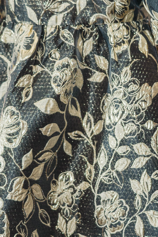 The Big Day Gold Puff Sleeve Babydoll Dress