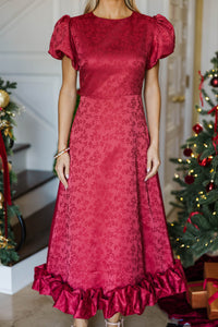 Focus On Me Red Textured Bubble Hem Maxi Dress