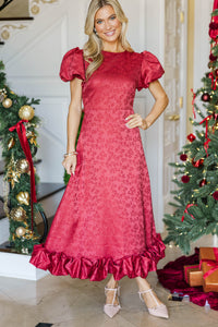 Focus On Me Red Textured Bubble Hem Maxi Dress