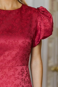 Focus On Me Red Textured Bubble Hem Maxi Dress