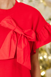 Meant for You Red Bow Blouse