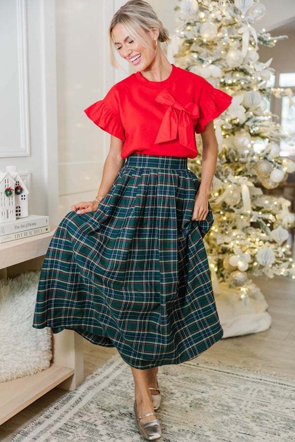 Meant for You Red Bow Blouse