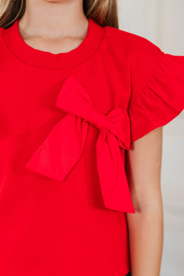 Girls: Meant For You Red Bow Blouse