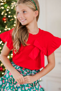 Girls: Meant For You Red Bow Blouse
