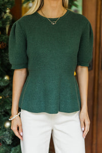 In The Know Emerald Peplum Sweater
