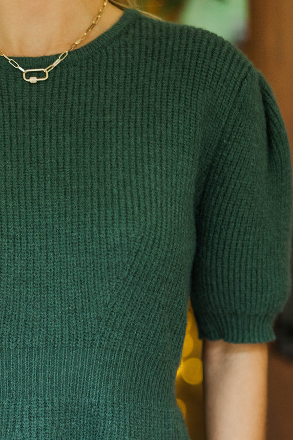 In The Know Emerald Peplum Sweater