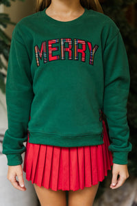 Girls: So Very Merry Emerald Green Sweatshirt
