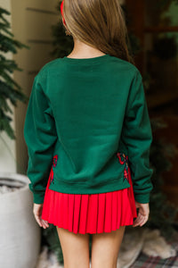 Girls: So Very Merry Emerald Green Sweatshirt