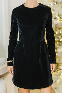 The Haley Black Velvet Dress