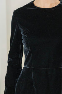 The Haley Black Velvet Dress