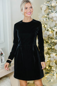 The Haley Black Velvet Dress