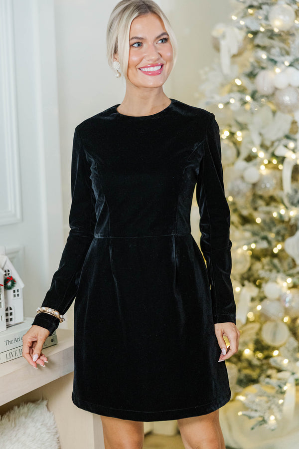 The Haley Black Velvet Dress
