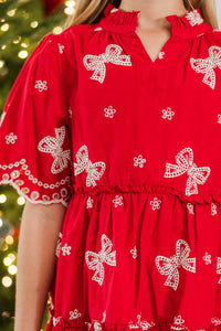 Girls: The Stephanie Red Eyelet Dress