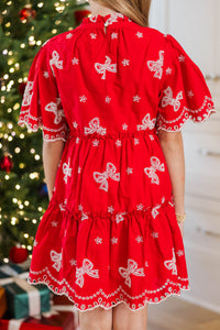 Girls: The Stephanie Red Eyelet Dress
