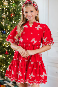 Girls: The Stephanie Red Eyelet Dress